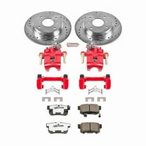 PowerStop Rear Z26 Street Warrior Brake Pad and Rotor Kit with Red Powder Coated Calipers Fits: HONDA Select Models KC407-26