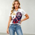 thumbnail image 1 of Women's Football Graphic T-Shirt, Women's Fashion Printed Short Sleeve Sports Top, Casual Athletic Workout Tee for Soccer Tournament 2026 Blue Size: M, 1 of 5