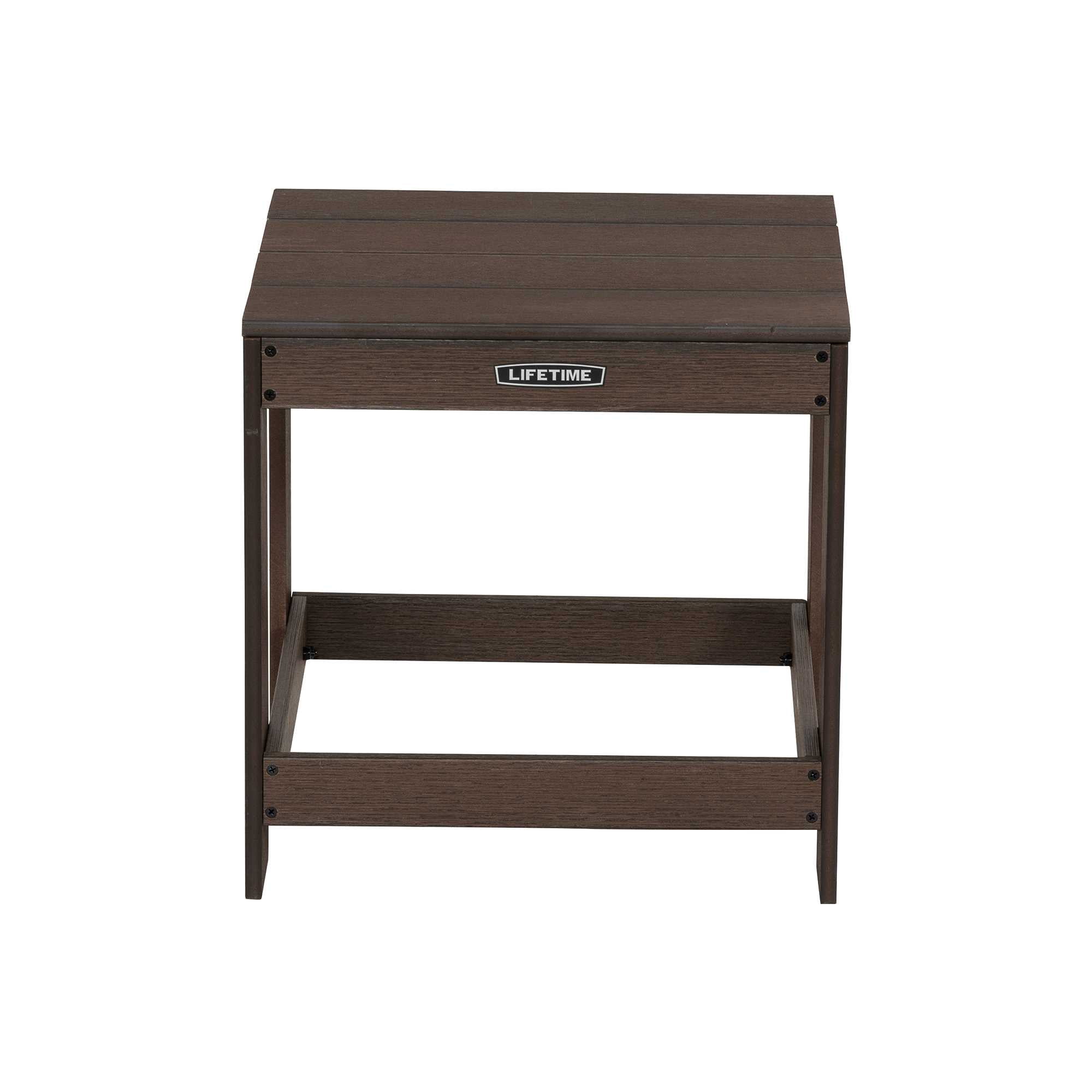 Lifetime Rustic Brown Adirondack Chair and Table Combo