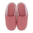 thumbnail image 2 of EeaseMX Pantuflas acogedoras de rayas rojas, estilo japonés, mullidas, para adultos, cálidas, para otoño e invierno (talla S, talla 36-37), 2 of 7