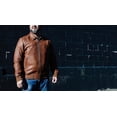 thumbnail image 4 of First Mfg Co - Moto Bomber - Mens Motorcycle Biker Jacket - Leather - Brown - Small, 4 of 5
