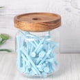 thumbnail image 3 of 500ML Wooden Lid Candy Jar High Borosilicate Transparent Glass Storage Tank Portable Food Grain Container (9x10.5cm Bottle with or without LOGO for Random), 3 of 8