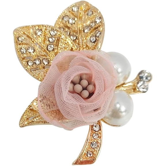 CZ Flower Brooches for Women Elegant Flowers Pins for Clothes Fabric Floral Brooch Lapel Pin Corsage Accessories Pearl Crystal Corsage Wedding Dancing Party Ceremony Banquet Fashion Jewelry