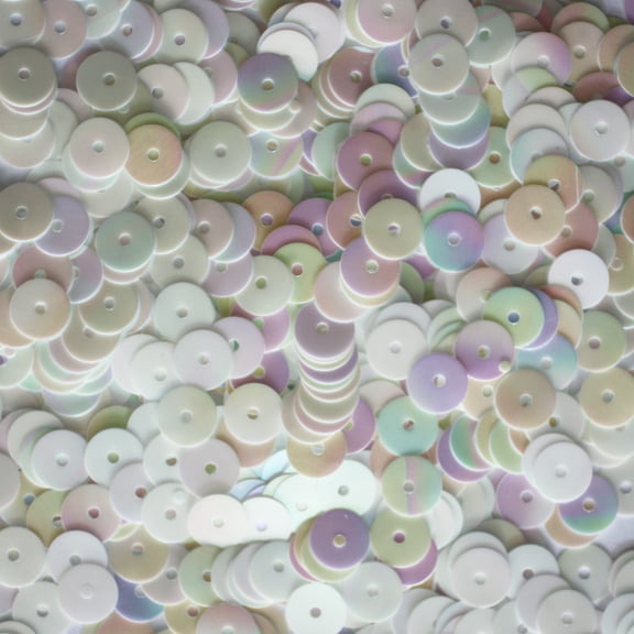 White Sequins 6mm Opaque Rainbow Iris Made in USA