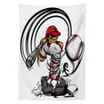 thumbnail image 3 of Ambesonne Teen Room Tablecloth Rectangular Table Cover, Cartoon Player, 52"x70", Grey Red White, 3 of 4