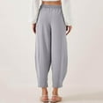 thumbnail image 7 of UAMVSH Capri Pants for Women Baggy Wide Leg Harem Capris with Pockets Casual High Waist Drawstring Lightweight Cropped Pants, 7 of 7