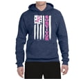 thumbnail image 2 of Survivor Awareness Flag Awareness Unisex Graphic Hoodie Sweatshirt, Vintage Heather Navy, 2XL, 2 of 3