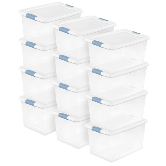 Caja de Almacenamiento Sterilite Transparente con Cierre de 64 Cuartos