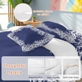 thumbnail image 4 of Sea White Coral Full Size Comforter Set, Marine Blue Background Modern Art Bedding for All Seasons, 4 Pcs Bed Set, 1Quiltcover (86"x86") ,1Sheet(80"x116"), 2Pillowcases (30"x20"), 4 of 9