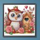 thumbnail image 3 of Pintura de diamante 5D DIY Kit de taladro parcial con forma especial Casa de búho rosa 30x30cm, 3 of 9