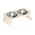 thumbnail image 1 of Comederos elevados para perros de acero inoxidable. Versátiles y estables para perros pequeños. Blanco, 1 of 9