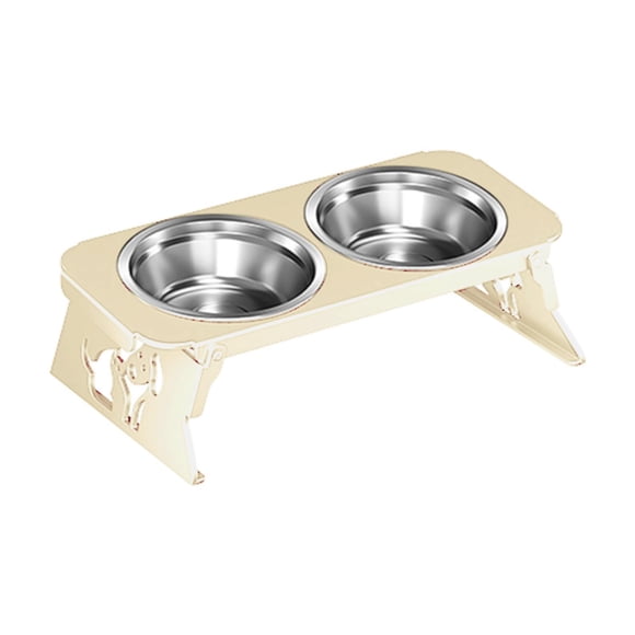 Cuencos de acero inoxidable Cuencos versátiles para perros pequeños Platos de comida estables Plegables No Blanco