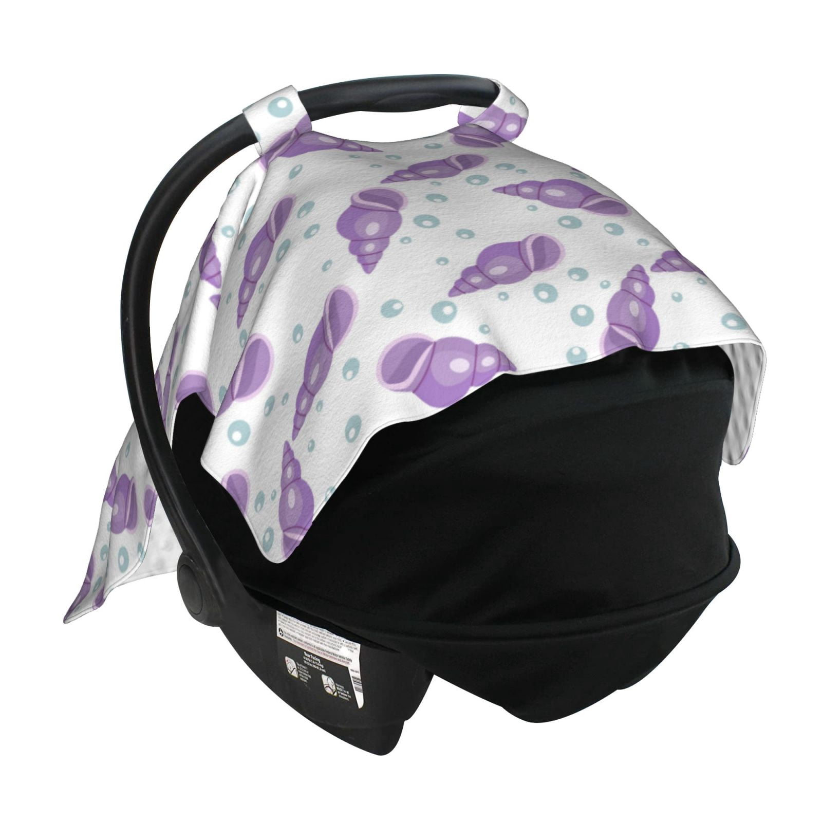 Car Seat Cover Baby - Conch Purple Breathable Infant Car Seat Cover for Baby Carseat, Lightweight Comfort Baby Essentials Must Haves Newborn Stuff for Girl Boy