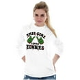 thumbnail image 3 of This Girl Loves Zombies Thumb Hands Women Plus Size Long Sleeve Graphic Tee Brisco Brands 2X, 3 of 5