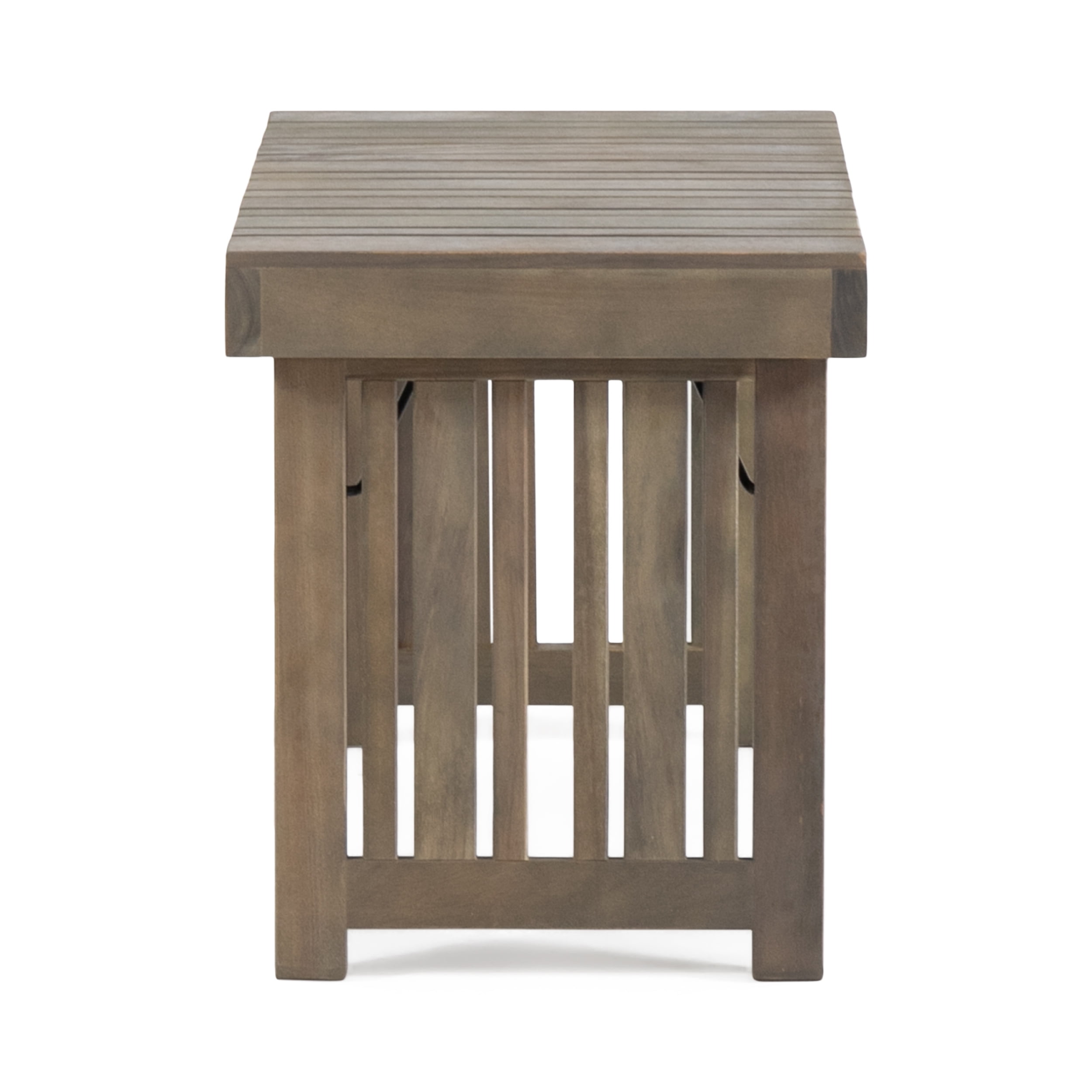 Euroco Foldable Acacia Wood Outdoor Side Table with Slatted Top, No Assembly Required