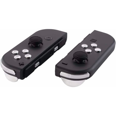 eXtremeRate Full Set Buttons for Nintendo Switch & Switch OLED, Chrome Silver Glossy Replacement Buttons for JoyCon, ABXY Direction Keys SR SL L R ZR ZL + - Home Capture Trigger Buttons Springs