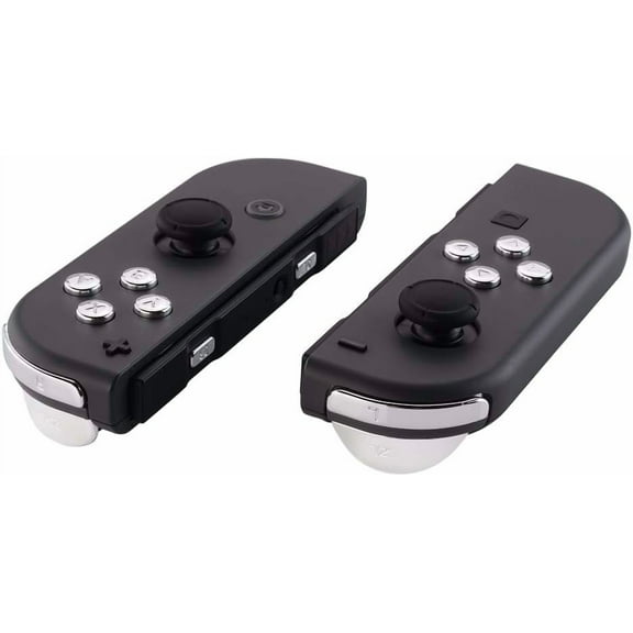 eXtremeRate Full Set Buttons for Nintendo Switch & Switch OLED, Chrome Silver Glossy Replacement Buttons for JoyCon, ABXY Direction Keys SR SL L R ZR ZL - Home Capture Trigger Buttons Springs