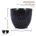 thumbnail image 4 of Alpine Corporation 15" x 12" Stone-Look Planters with Drainage Holes, Black, Set of 2, 4 of 13
