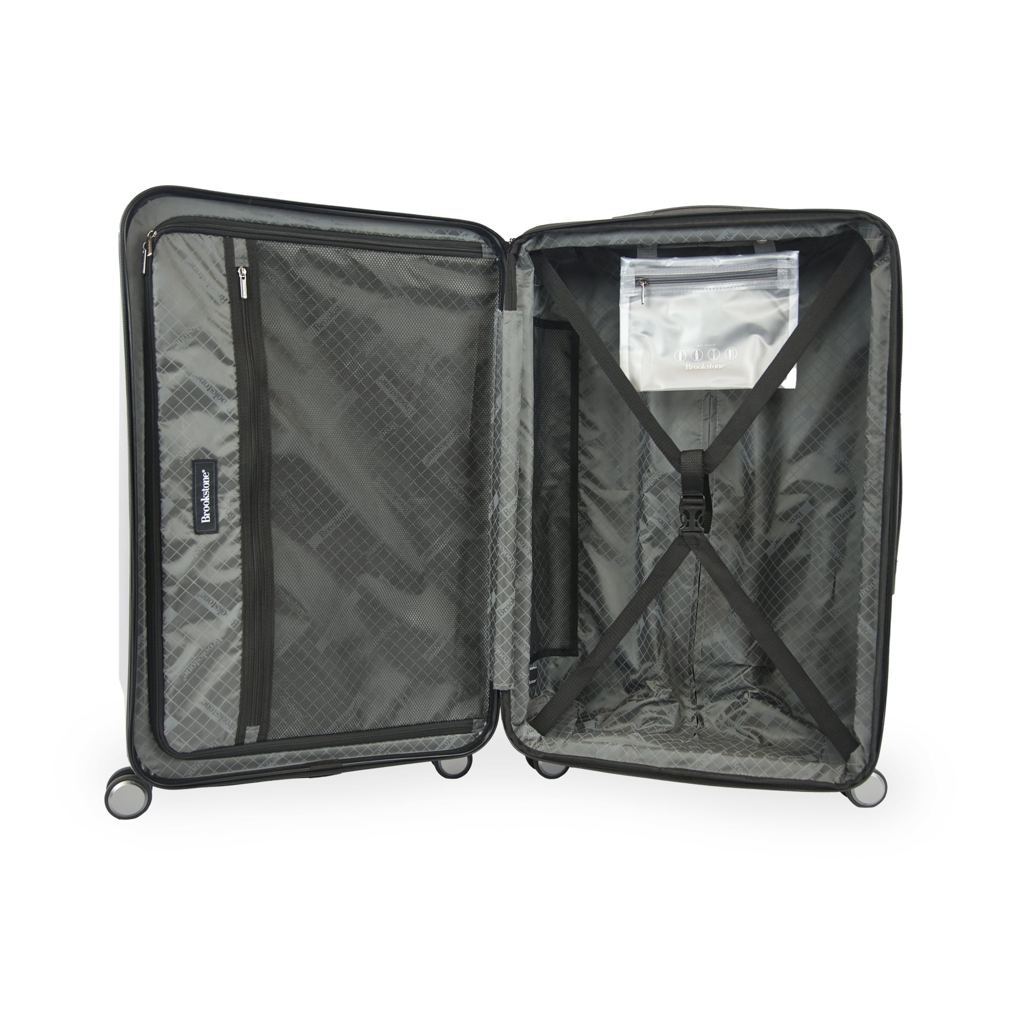 Brookstone Keane 29" Hardside Large Checked Expandable Spinner Luggage for Travel, Charcoal