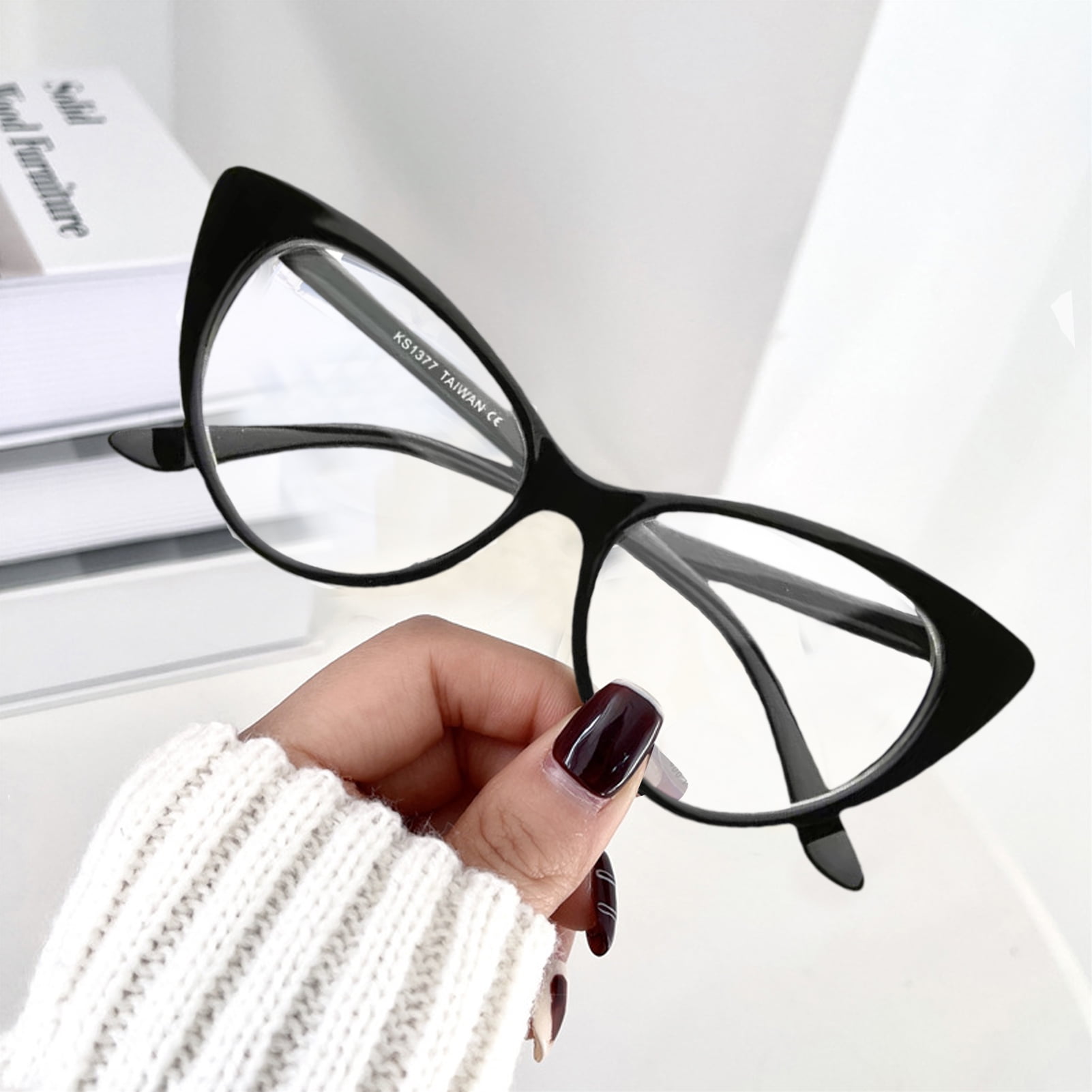 Buy EYLRIM Classic Thick Square Frame Clear Lens Glasses for Women Men Non Prescription  Eyeglasses, A1 Bright Black, Medium at