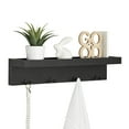 thumbnail image 4 of Wall Mounted Entryway Coat Rack with Decorative Ledge Shelf and Hooks - Black, 4 of 17