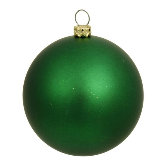 Vickerman 2.75" Christmas Ornament Ball, Green Matte Finish, Shatterproof Plastic, UV Resistant, Holiday Christmas Tree Decoration, 12 Pack