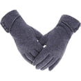 thumbnail image 1 of Guantes de invierno cálidos para mujer, resistentes al viento, con forro grueso y pantalla táctil para teléfono (gris), 1 of 5