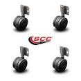 thumbnail image 2 of 2.375 Inch Black Soft Twin Wheel Caster with Side Mount Set SCC, 2 of 2