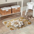 thumbnail image 2 of FJPT Non Slip Flannel Polyester Floor Mat With Elegant Flower Design For Bathroom Kitchen Bedroom Decor 31.5x19.7 inch, 2 of 5