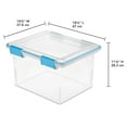 thumbnail image 2 of Sterilite 30 Liter Gasket Box, Weather-Resistant Clear Storage Bin with Latch Lid, Blue, 2 of 8