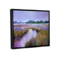 thumbnail image 3 of Vivid Purple Dusk Rural Stream Landscape Painting Jet Black Framed Art Print Wall Art, 3 of 6