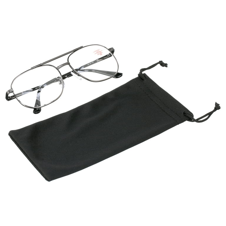 BiFocal Metal Aviator Reading Glasses Spring Hinge Square Large Lens Reader Bi Focal
