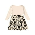 thumbnail image 4 of Abcomgle Girls Fall Dress Size Kids Casual A-Line Long Sleeve Girls T-Shirt Dresses Vintage Floral Print Crew Neck Girls Skater Dress Basic Swing Dresses for 4-14t Kids 9-10 Years,Khaki, 4 of 5