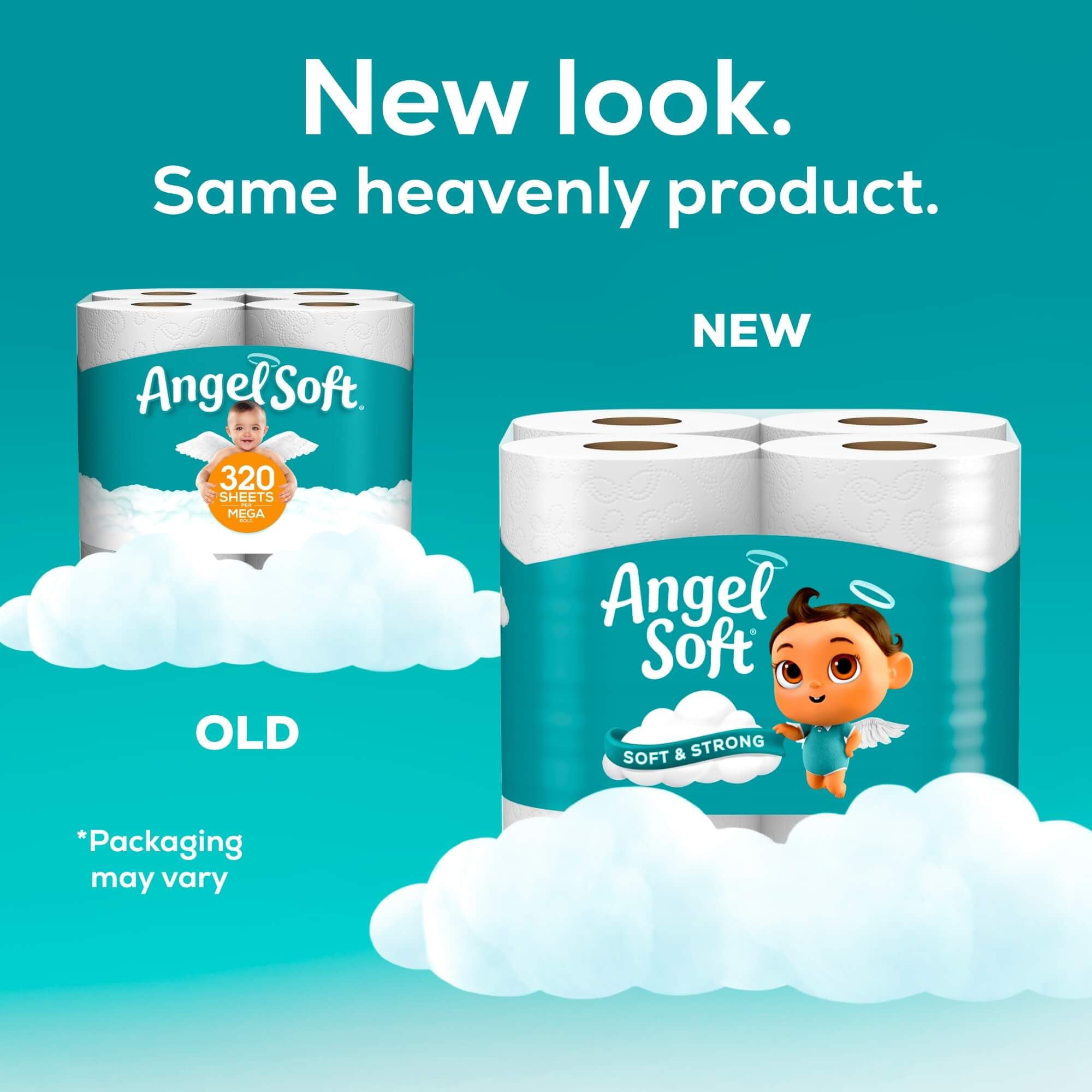 Angel Soft Toilet Paper, 12 Mega Rolls = 48 Regular Rolls, 320+ 2-Ply Sheets Per Roll