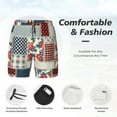 thumbnail image 3 of Yiaed Patchwork In Country Style Print Mens Swim Trunks Bathing Suit Compression Liner Beach Swim Shorts Swimwear Quick Dry Zipper Pocket No-Chafing Board Short-XX-Large, 3 of 6