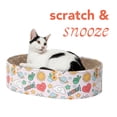 thumbnail image 4 of Oodles Multicolored Oval Doodle Durable Corrugated Cardboard Cat Scratching Pad, One Size, 4 of 10