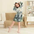 thumbnail image 3 of FORMRS Niños Bathrobe Unisex Hooded Robe Soft Plush Pajamas Sleepwear, Size 2-3T, Watercolor Mountatin, 3 of 7