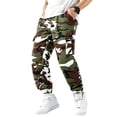 thumbnail image 3 of UDAUDU Men's Camo Cargo Pants Casual Jogger Baggy Pants Multi-Pockets Outdoor Workout Camouflage Joggers White S, 3 of 8