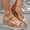 Gold, variant on Womens Wedge Sandals Thick Sole Platform Roman Women Sandals Metallic Finish Large Size Sandals Adjustable Strap Sandals For Women Summer Beach Shoes Silver US :9.5