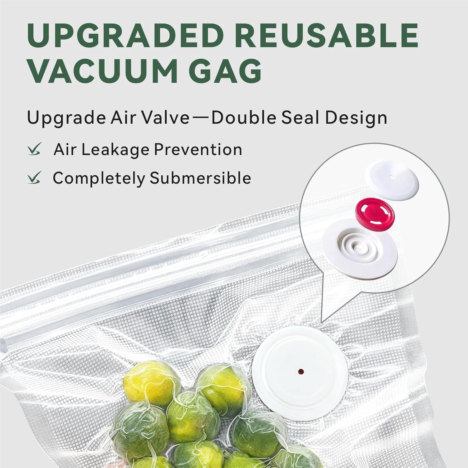KIBVOE Vacuum Sealer Bags for Food 30 Pcs (8.3 * 8.7in), BPA-Free Sous Vide Bags Reusable, Compatible with Most Handheld Sealers and Vacuum Sealer Machines