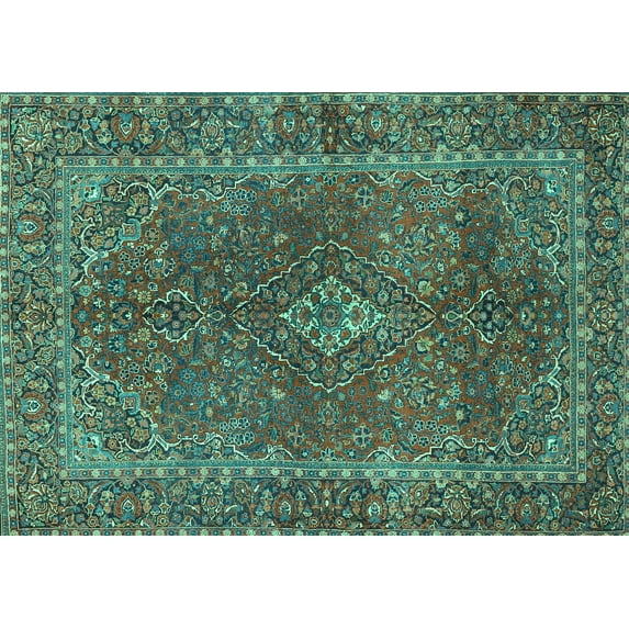Ahgly Company Indoor Rectangle Persian Turquoise Blue Traditional Area Rugs, 2' x 3'