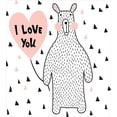 thumbnail image 3 of Polar Bear Duvet Cover Set Queen Size, Doodle I Love You Quote with A Bear Holding Balloon Hearts Birthday Print, Decorative 3 Piece Bedding Set with 2 Pillow Shams, Blush Black White, by Ambesonne, 3 of 3