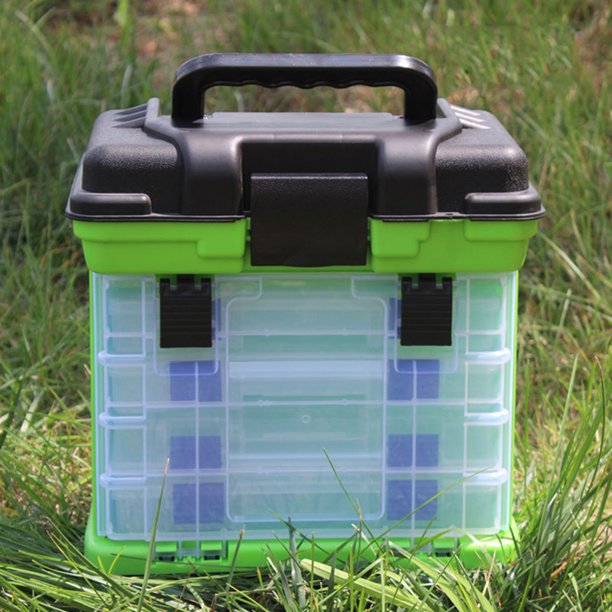 Compartimentos de caja de cebo de pesca portátil Maleta de pesca Accesorios de equipo de pesca
