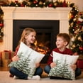 thumbnail image 3 of Christmas Tree Pillow Covers 18x18 Inch Set of 2 Green Christmas Rustic Decorative Throw Pillows Covers for Couch Sofa Winter Holiday Decor, 3 of 6