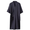 thumbnail image 5 of SDNall Mens Bathrobes Pajamas Fashion Robe Bathrobe Three Quarter Sleeve Soft Autumn Pajamas Sizes:L-2XL, 5 of 9