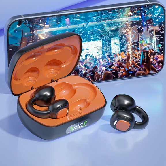 Bluetooth Earbuds Headset – 5.3 Bluetooth Headset Wireless Gaming Sports No-Ear Clip- Long Life Noise Cancelling Headphones