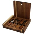 thumbnail image 3 of Elama Acacia Wood 5 Piece Square Cheese Board with Knife Set, 3 of 4