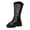 Black, variant on Black Ladies Breathable Hollow Out Heeled Sandals Mesh Round Toe Open Toe Back Zipper Chunky Heel Spring Summer Casual Booties