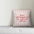 thumbnail image 2 of Creative Products Forever Only Happens Once in Red Text on Pink Plaid 16x16 Spun Poly Pillow, 2 of 2