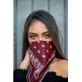 thumbnail image 5 of Bandanna Burgundy 12 pack 22" x 22" Face Mask Face Cover Head Wrap Bandana Headband Scarf Protection Ships From Dallas, TX Multi Colors to Choose from, 5 of 5
